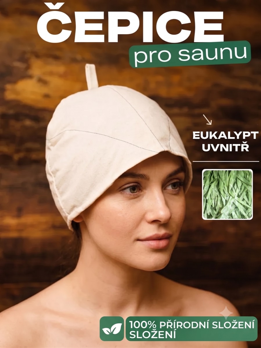 Bylinná saunová čepice s eukalyptem