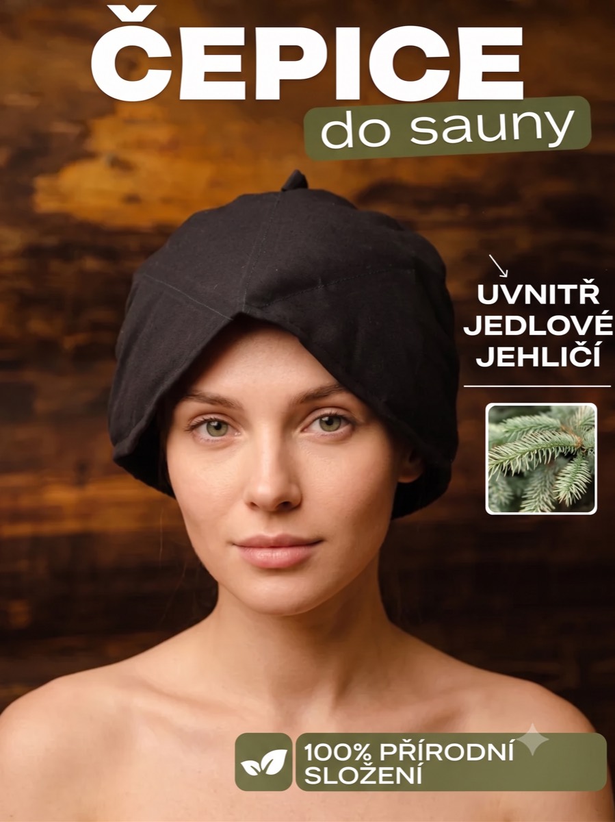 Bylinná saunová čepice s jedlí